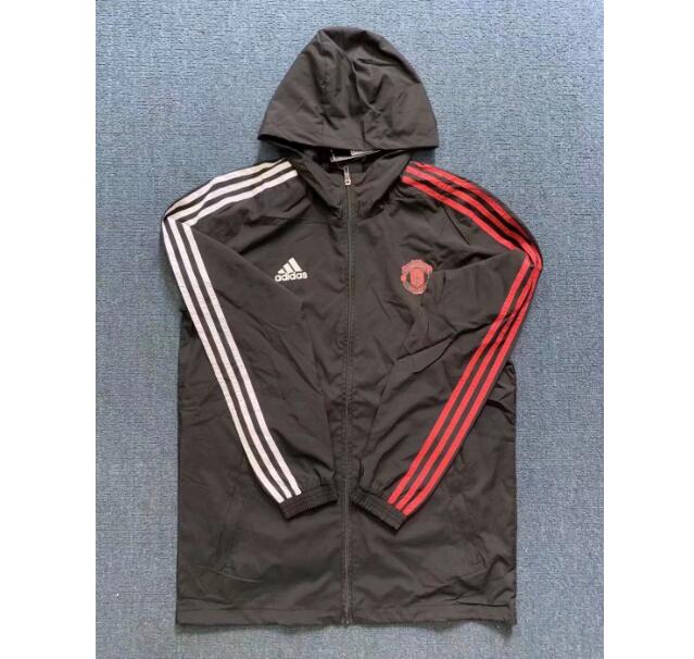 Manchester United Black Stripe Windbreaker Jacket 2020/21